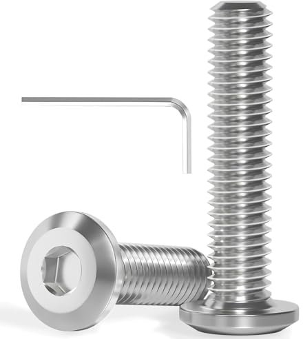 30 Stück M6x25 Schrauben, Flachkopfschrauben, Edelstahl A2 V2A, Innensechskant, Vollgewinde, mit Innensechskantschlussel