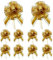 10 Stück Große Geschenkschleife, ø 18cm Ziehschleife Geschenk Schleife mit Geschenkbänder Dekoschleifen für Schleife Schultüte Geschenke Tüten Hochzeit Geburtstag Weihnachten, pull Gift Bow(Gold)