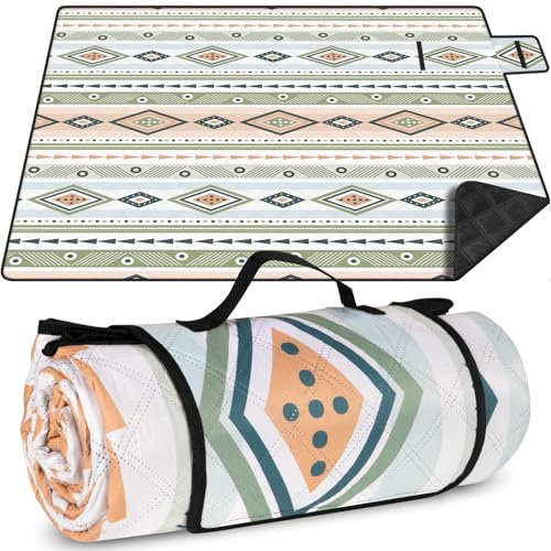 GLOSKIN Picknickdecke, 200 × 200 cm Sandfeste Strandmatte, Tragbare Waschbare Picnic Blanket, Campingdecke im Freien, Geeignet für Outdoor, Barbecue, Picknick, Strand, Park, Travel Campingdecke
