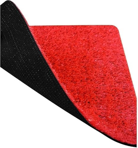 Suinga Moquette d'Herbe Synthétique Rouge 7mm | Rouleau 2x10m | Tapis d'Herbe Synthétique Résistant et Réaliste | Idéal pour Événements, Terrasses et Foires