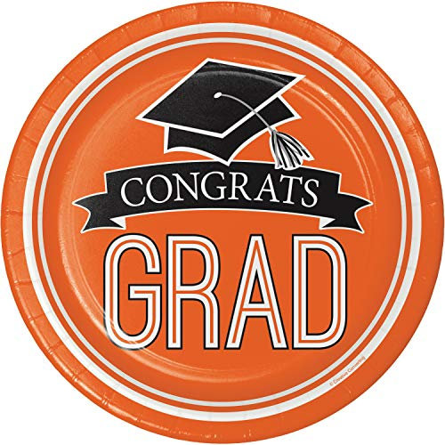 Creative Converting Felicitaciones Grad Naranja Platos de Postre (18 Ct)