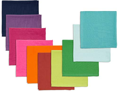 HANS NATUR Bio Spieltücher 100% Bio-Baumwolle (KBA) GOTS Zertifiziert, Bunt, 115 x 105 cm, 10er-Set