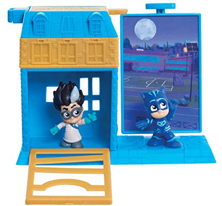 PJ Masks Night Time Micros Trap & Escape Playset - Catboy & Romeo