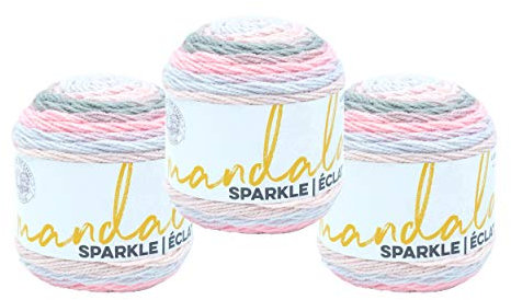 Lion Brand Yarn 527-319 Mandala Sparkle Garn, Nova, 3er-Pack