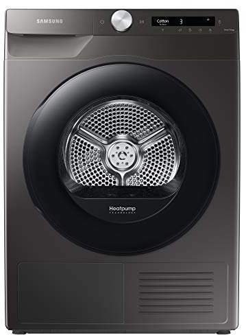 Samsung Series 5+ DV90T5240AN/S1 with OptimalDry™, Freestanding Heat Pump Tumble Dryer, 9 kg, Graphite, A+++ Rated, Decibel rating: 63, EU Acoustic Class: B