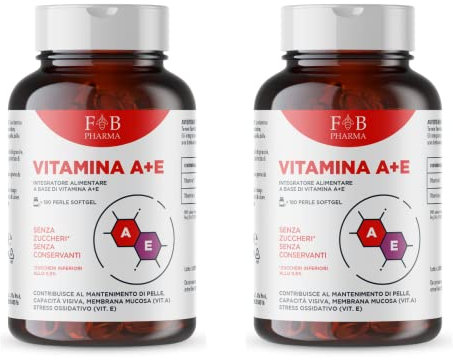 Vitamina E+A alto dosaggio - formato scorta da 360 CAPSULE SOFTGELS - integratore vitamina A 1000mg - Vitamina E 47mg