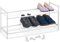 Relaxdays Metall Schuhregal, 2 Ebenen, stapelbar, Flur Schuhgestell HBT 33,5 x 70 x 26 cm, 6 Paar Schuhe, offen, weiß