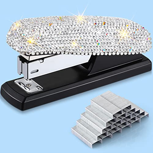 Yexiya Silver Sparkle Bling Stapler Glitter Cute Desk Accessories