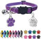 Uiopa Collier Chat Personnalisable avec Médaille Gravée, Collier Chat Anti Étranglement avec Clochette et Boucle de Sécurité, Colliers pour Chats Personnalisable Réglable (Violet)
