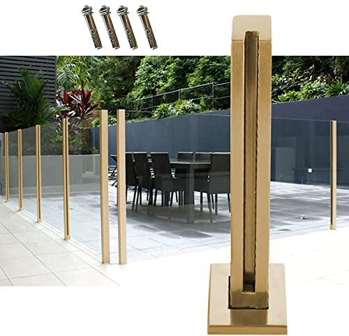 YXXSDP Shower Glass Clamp with Screws, Indoor Outdoor Heavy Duty Glass Railing Post Fence Panels Kits, for Stair Balcony Deck Pool (Color : Deep Coffee, Size : 60m/23.6inch)