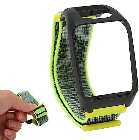 Syrisora Cinturino per Orologio Cinturino per Orologio Sportivo in Nylon Intrecciato Elastico 2 in 1 Accessorio per Cinturino di Ricambio per Cinturino per Orologio Tomtom Runner3 (Giallo Glitterato)