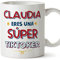 MUGFFINS Tazas Personalizadas para TIKTOKER mujer - En Español - Eres Súper - 11 oz / 330 ml - Regalo Personalizable original y divertido