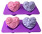 LdawyDE Moule Savon, Lot de 2 Moule en Silicone en Forme de Coeur 2 Cavités 3D Roses Fleurs Amour Coeur Moule à Savon Moule en Silicone pour la Savon, Fabrication de Bougies pour Mariage Festival