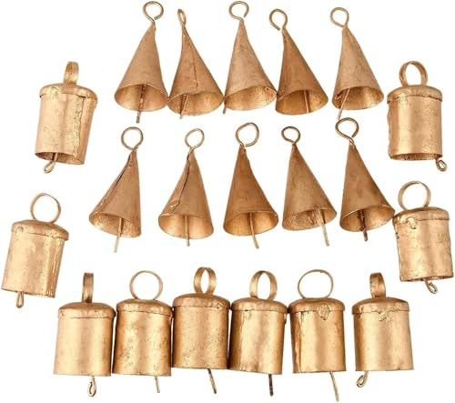 AFFERTO Vintage indische Blechglocken Weihnachtsbaum Handwerk Vintage Jingle Bell Hochzeit Terrasse Hängende Kuh Glocken Rustikale Glocke Dekoration (Design 4)