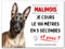 Plaque Malinois attention au chien je cours le 100 mètres panneau humour chien berger belge pancarte porte d'entrée en aluminium