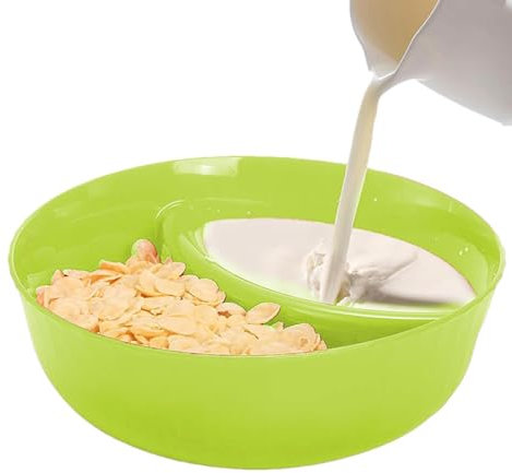 1 Anti Soggy Cereal Bowl, Divided Anti-Soggy Snack Serving Dish, Pp Stackable Sauce Dipping Dish | Soup and Sandwich Plate Combo, Bread Dipping Bowls, Cracker Divided Platters