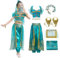 Baisdan Costume d'Halloween Aladdin pour fille - Costume de princesse Jasmine - Déguisement de danse du ventre - Tenue de cosplay