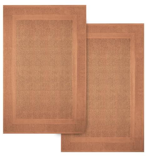 Infinitee Xclusives Premium Cotton Bath Mats for Bathroom Pack of 2 |86x55 cm| Ultra Soft, Super Absorbent, Non-Slip, Machine Washable Mats |Cosmic Sand| [Not a Rug]