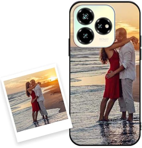 Coiwxmoi Personalisierte Handyhülle für ZTE Blade V60 Vita 6,6'', Personalisiert Hülle mit Eigenem Bild Foto Selbst Gestalten Schutzhülle, Individuelle Silikon Case für ZTE Blade V60 Vita,Schwarz