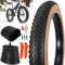 RUHUO 26x4.0 Fetter Reifen und Schlauch, pannensicherer Faltrad-Reifensatz 102-559 Kompatibel mit E-Bike Mountainbike MTB Fahrrad All-Terrain Richtungsprofil Seitenwände in Hautfarbe 33TPI
