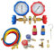Jrifedptry Juego de manómetros de refrigerante, herramienta de aire acondicionado para R410A, R32, R134A, herramienta de refrigeración de aire acondicionado, piezas de repuesto