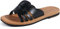 ONCAI Sandali Donna Estive Comode Moda Piatti Eleganti Ciabatte Donne Antiscivolo Gomma Suole Casual Estate 2025 Spiaggia Casa Nero Khaki Taglia 37