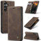 Azororo Handyhülle für Samsung Galaxy S24 5G Hülle Premium Lederhülle Flip Case Magnet Tascher Kartenfach Standfunktion Klapphülle Schutzhülle für Samsung Galaxy S24, Kaffee