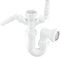 Bowl and Half Kitchen Sink Waste Kit with One Appliance Connection White Sink Waste Trap Standard Kit Set Waste Pipe Connection for Kitchen