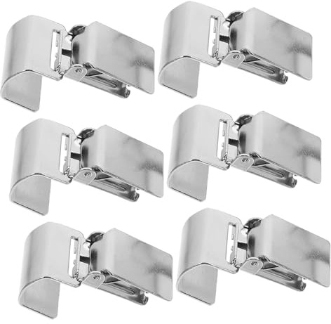 6 Stück Teppichclips zum Aufhängen von Teppichen und Tapisserien Edelstahl | Türleisten oder Stangen, Silberne Klammern, Mehrzweck für Heimdeko, Schaufenster und Lufttrocknung