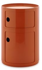Kartell Componibili Big, Container 2-fächer, Durchmesser 42 cm, Orange