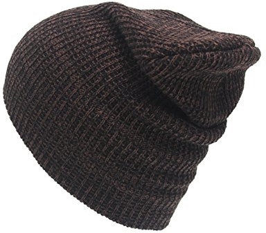 Oblique Unique® XXL Long Slouch Beanie Strickmütze Wintermütze Lang Mütze Mützen Oversized (Schwarz-Braun)