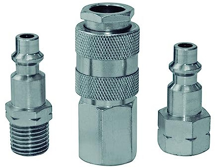 Moto Tools 39803 Set of Air Connectors, 3 Units, Silver, 10 x 6.5 mm