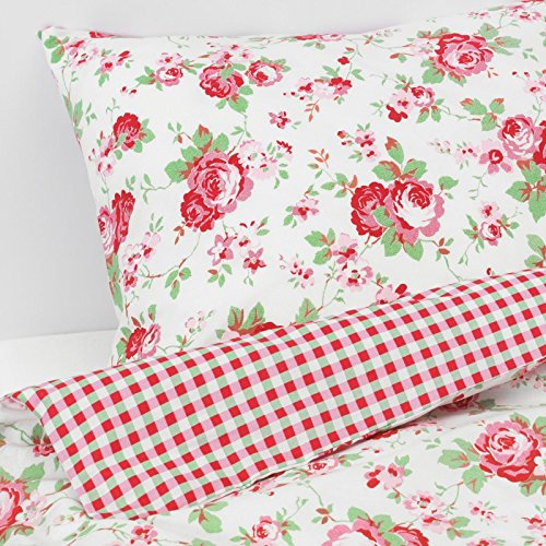 Valdern Rosali Bettwäscheset mit Blumenmuster für Kingsize-Bett, 240 x 220 cm