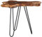 vidaXL Teca Mesa Centro Madera Maciza Industrial Vintage Retro Diseño Moderno Original Polirresina Mesita Auxiliar Baja Patas Acero Sofá Marrón Negro