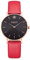 Kistanio Damenuhr Petit Rose Edelstahl Saphirglas mit rotem Lederband RG-BLKS-L-RTN