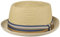 Stetson Licano Toyo Pork Pie Strohhut Herren - Aus 100% Papierstroh - Mit UV-Schutz 40 - Leichter Sommerhut - Mit Hutband & integriertem Sonnenschutz - Sommerhut Frühling/Sommer Natur S (54-55 cm)