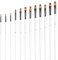 smatime 12 Pcs Pinceaux Peinture Acrylique en Nylon, Professionnel Pinceaux Artiste avec Manche de Bois pour Peinture à l'huile Acrylique Aquarelle Gouache, Blanc