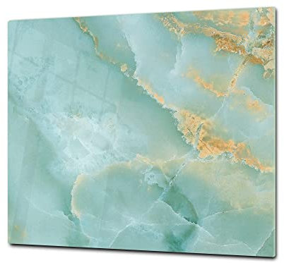 Tagliere in VETRO temperato – Proteggi-piano di lavoro e spianatoia – Copri-piano cottura – pezzo UNICO (60x52cm) o DUE pezzi (30x52cm ognuno); D21 Marmi 1 Serie