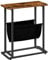 HOOBRO Table d'Appoint Étroite Industrielle avec Porte-revues, Table de Chevet Fine pour Petits Espaces, Salon, Chambre, Marron Rustique et Noir EBF81BZ01