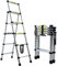 ZJDYDY 4 + 5 Stufenleiter 2-Wege-Kombinationsleiter Aluminium A-Rahmen-Stehleiter-Verlängerung Teleskopleiter Leichtgewicht 150 kg Kapazität für Zuhause, Küche, Büro, Haushalt, Mehrzweckleiter