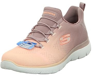 Skechers Damen Summits Bright Charmer Sneaker, Light Mauve Mesh/Coral Trim, 39 EU