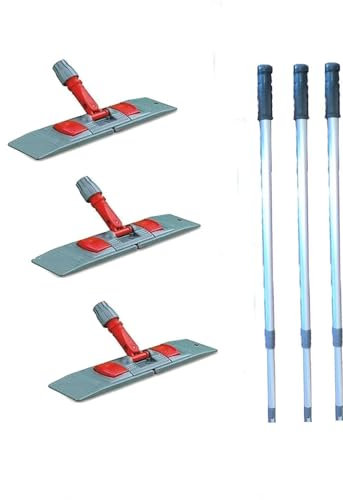 maxxi4you 3 x Klapphalter mit Teleskopstiel für Wischmopp Bodenreinigung Mopp 50 cm