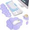 Cloud Ergonomique Clavier Repose-Poignet,Tapis de Souris et Dessous de Verre,Base en Caoutchouc Antidérapant et Mousse à Mémoire,Saisie Facile et Soulagement de la Douleur,pour Les Jeux,Bureau-Violet
