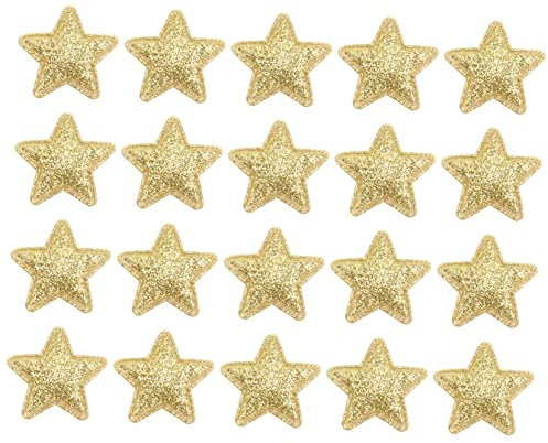 VILLFUL 100 Stück Pentagramm-Aufnäher Stern-Aufkleber Stern- Pailletten-Applikation Stern-Applikations-Aufnäher Goldene Stern-Aufnäher Kleider-Aufnäher Aufnäher Stoff