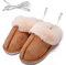 Kunyeah USB Heated Slippers Foot Warmer Shoes Charger Electric Heating Shoes Winter Warm Plush Slippers for Women Men (Plush-Coffee)