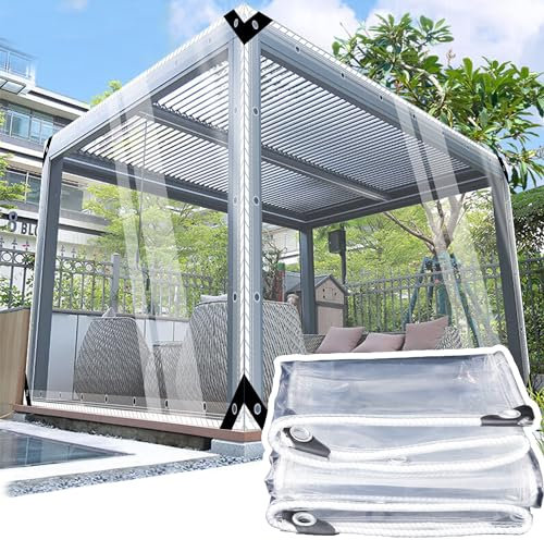 SSFMSF Telo Trasparente con Occhiello, Telo Per Mobili 400 g/m², Copertura Multiuso, Copertura per Auto per Serra, Balcone Patio Disponibile in Dimensioni Personalizzate.0.5m*6.5m
