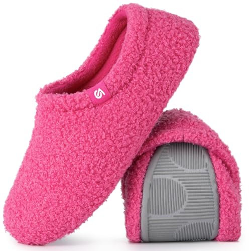 VeraCosy Damen Memory Foam Plüsch Hausschuhe Antirutsch Pantoffeln Mit Polarvlies-Futter, 38/39 EU Nelke
