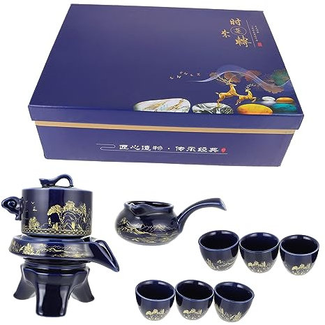 Cabilock 1 Juego juego de té de kung fu tazas de té chino tetera de porcelana tetera japonesa taza de té casera tetera de kung fu familiar colocar el perezoso cerámica
