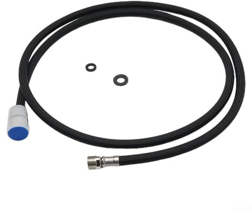 Tuyau de douche en nylon de 1,5 m avec insert et écrou pour pommeau de douche de salle de bain - Pièces de rechange - Noir mat