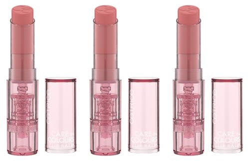 Catrice Care In Colours Lip Balm, Nr. 020, Nude, feuchtigkeitsspendend, pflegend, natürlich, glänzend, vegan, ohne Alkohol, ohne Konservierungsstoffe, ohne Parabene, 3er Pack (3x3g)
